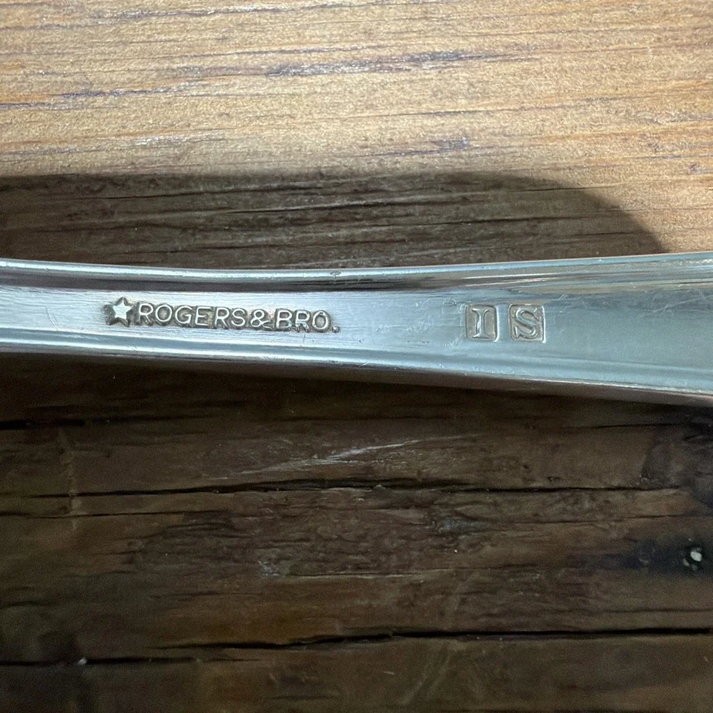 Rogers and Bros Silver Plate Serving Fork and Spoon Daybreak Elegant Lady Set 9